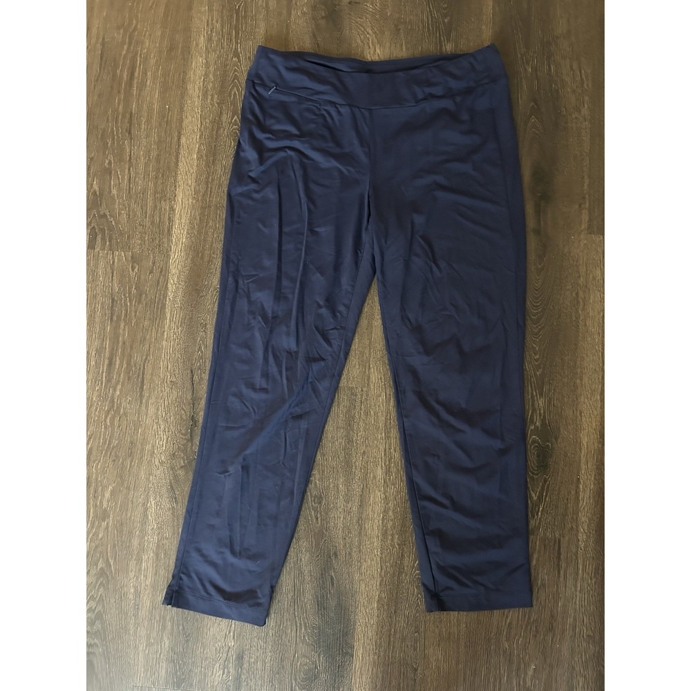 J.McLaughlin Pants Womens L/XL Navy Pull On Stretch Ankle Slim Pocket Travel EUC